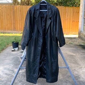Rad 80’s Vintage Genuine Leather Duster Trench Overcoat